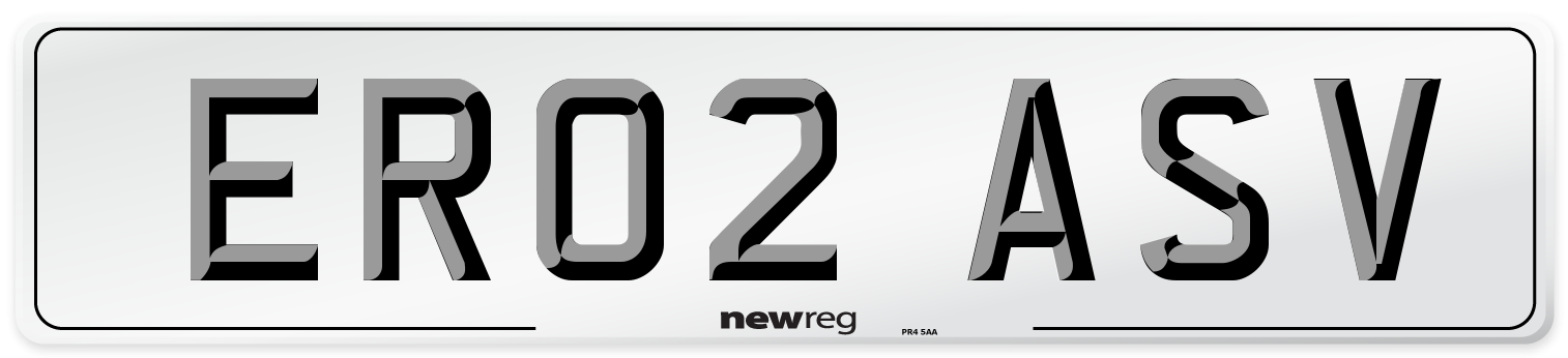 ER02 ASV Number Plate from New Reg